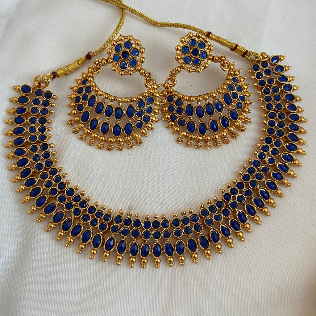 Chanel Vintage Statement Necklace With Gripoix Blue Stone And Cc Mark Top |  Chairish