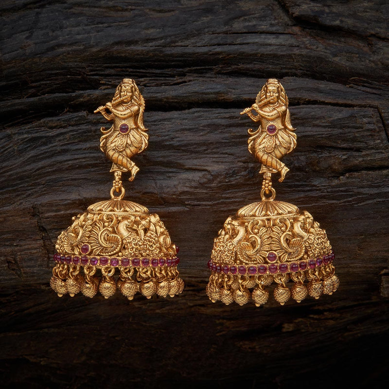 Buy Kushal's Fashion Jewellery Antique Gold Toned Embellished Jhumka  Earrings - Earrings for Women 1904048 | Myntra