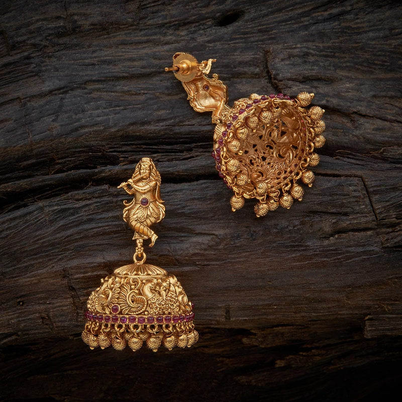 Designer antique earrings with lakshmi carving, beads and pearl hangings,  plated … | Gold earrings designs, Gold jewellery design necklaces, Jewelry  design earrings