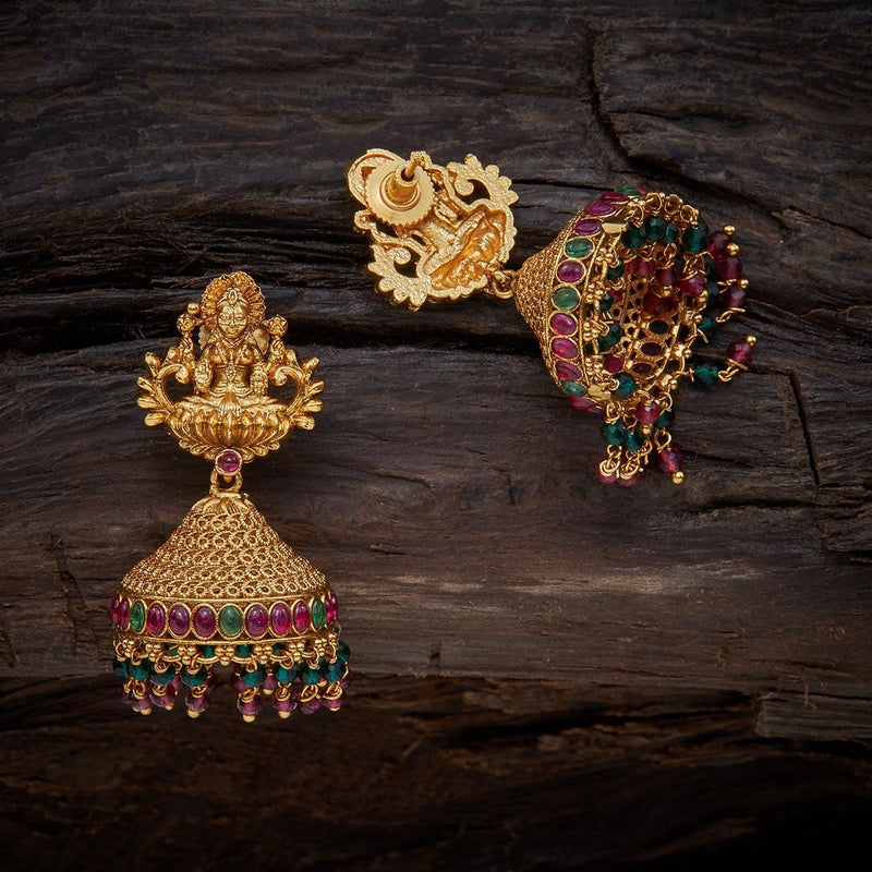 ERG148 - Three Layer Jhumkas Earrings Gold Style Design Online - Buy  Original Chidambaram Covering product at Wholesale Price. Online shopping  for guarantee South Indian Gold Plated Jewellery.