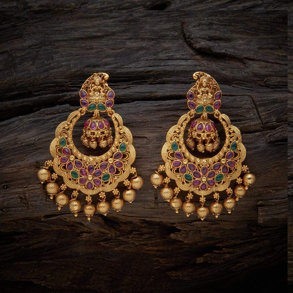 Handcrafted Drop Shaped Chandbali Earrings in 22ct Gold GER 075