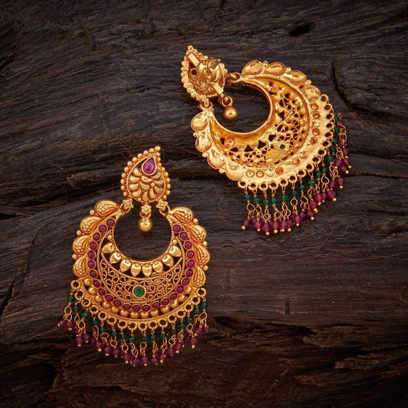 Antique Ruby Earrings From Kushal Fashion Jewellery - South India Jewels-happymobile.vn