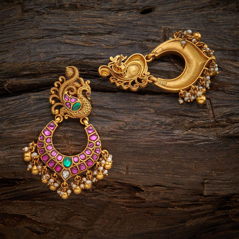 LOVELY CZ GOLD PLATED TEMPLE EARRINGS M19 – Urshi Collections